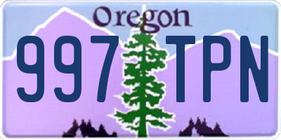 OR license plate 997TPN