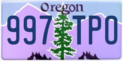 OR license plate 997TPO