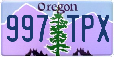 OR license plate 997TPX