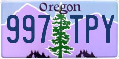 OR license plate 997TPY