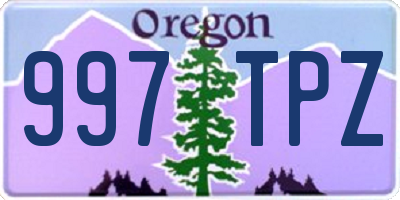 OR license plate 997TPZ