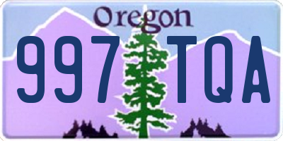 OR license plate 997TQA