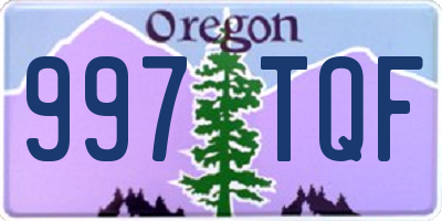 OR license plate 997TQF