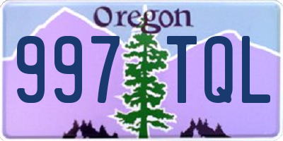 OR license plate 997TQL