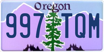 OR license plate 997TQM