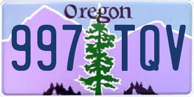 OR license plate 997TQV