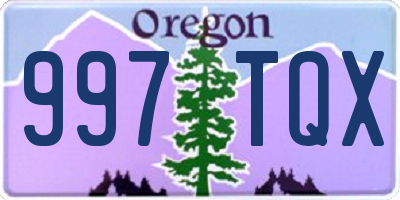 OR license plate 997TQX