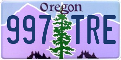 OR license plate 997TRE