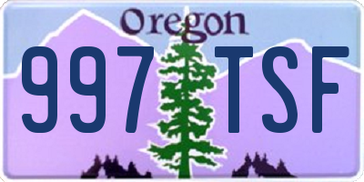 OR license plate 997TSF