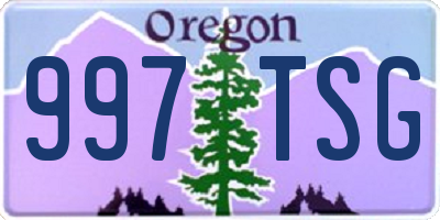 OR license plate 997TSG