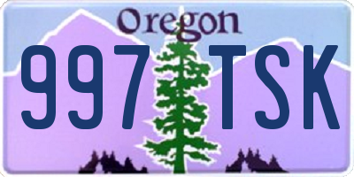 OR license plate 997TSK