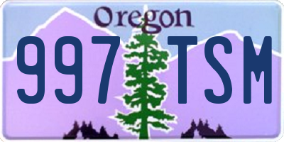 OR license plate 997TSM