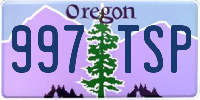 OR license plate 997TSP