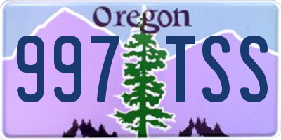 OR license plate 997TSS