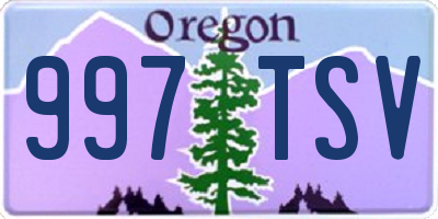 OR license plate 997TSV