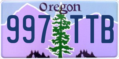 OR license plate 997TTB