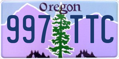 OR license plate 997TTC