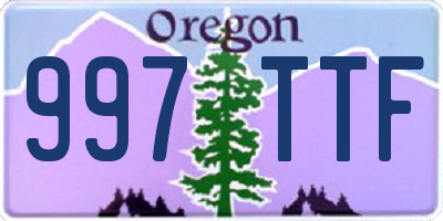 OR license plate 997TTF