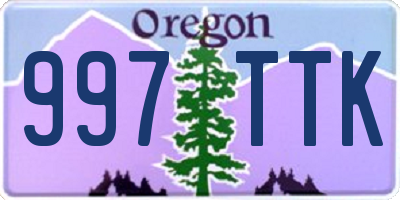 OR license plate 997TTK