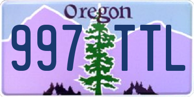 OR license plate 997TTL