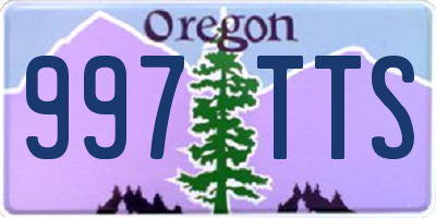 OR license plate 997TTS