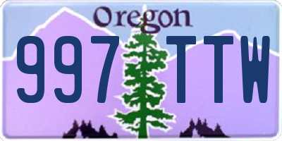 OR license plate 997TTW