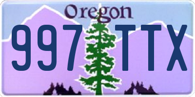 OR license plate 997TTX
