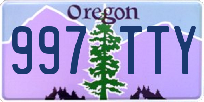 OR license plate 997TTY