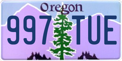 OR license plate 997TUE