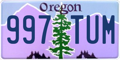 OR license plate 997TUM