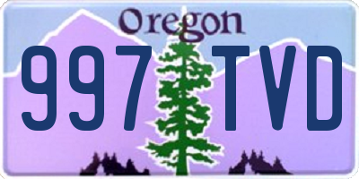 OR license plate 997TVD