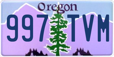 OR license plate 997TVM