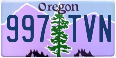 OR license plate 997TVN