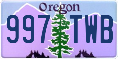 OR license plate 997TWB