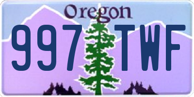 OR license plate 997TWF