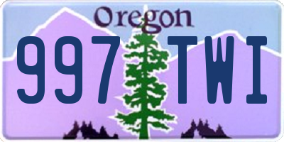 OR license plate 997TWI