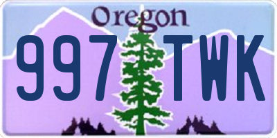 OR license plate 997TWK