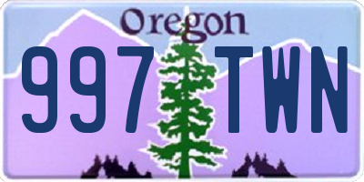 OR license plate 997TWN