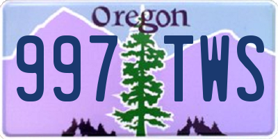 OR license plate 997TWS