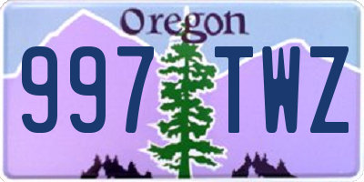 OR license plate 997TWZ