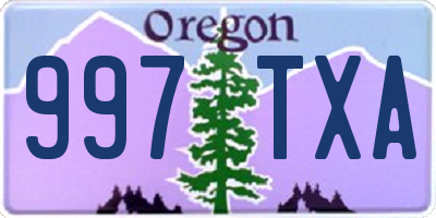 OR license plate 997TXA