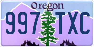 OR license plate 997TXC