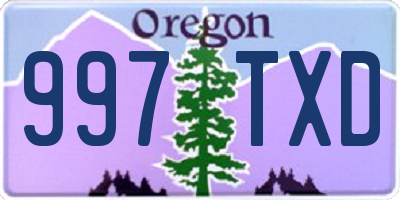 OR license plate 997TXD
