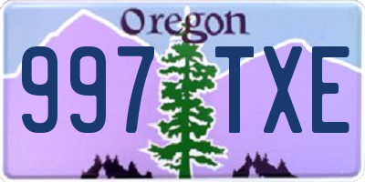 OR license plate 997TXE