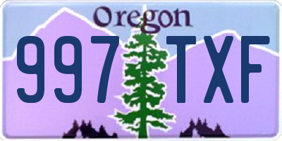 OR license plate 997TXF