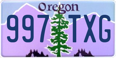 OR license plate 997TXG