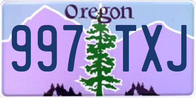 OR license plate 997TXJ