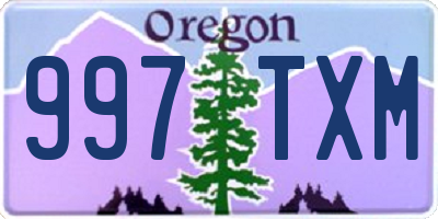 OR license plate 997TXM
