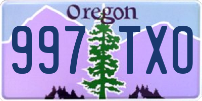 OR license plate 997TXO