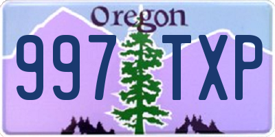 OR license plate 997TXP
